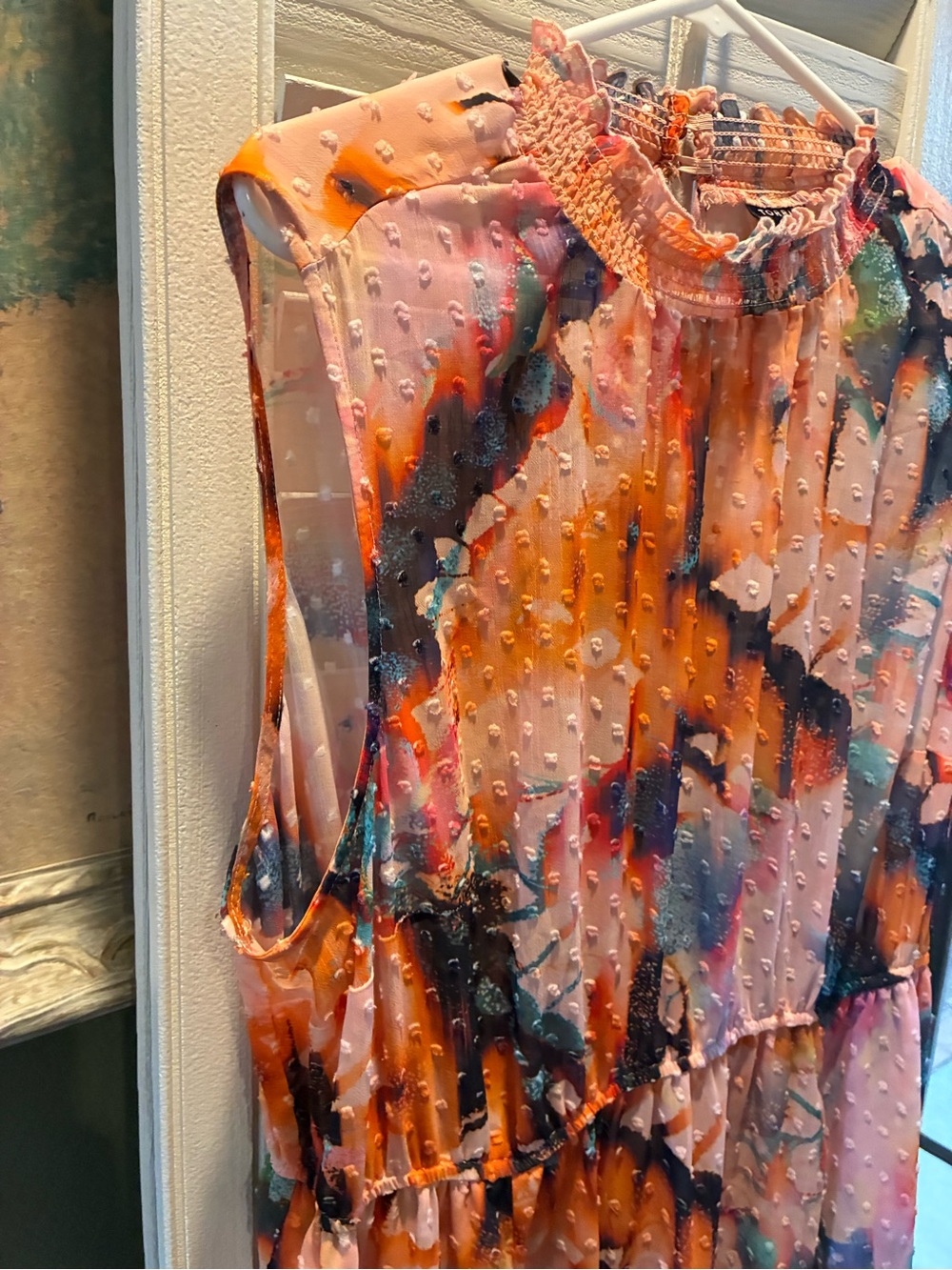 torrid Multicolor Abstract Sleeveless Midi Dress in Orange, Pink, Blue and Black - Picture 6 of 12